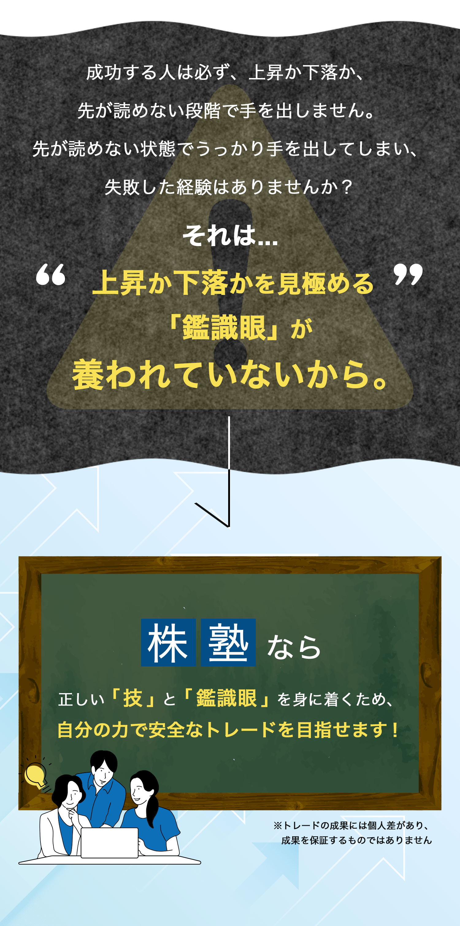 株を始めてみたけどうまくいかなかった・推奨銘柄を購入したが思ったように利益が出なかった・株の勉強をしたいがどの手法がいいのかわからない・未経験でもできる投資方法を知りたい・もっと利益を出せるようになりたい・今後のために資産を形成したい